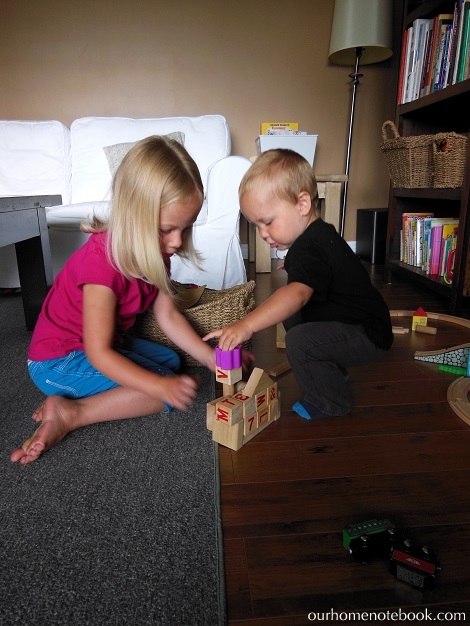 Organizing Toys - Kids building